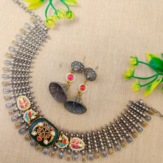 "Rudrani" Silver Look Alike Kundan Studded Choker