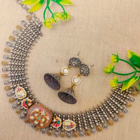 "Rudrani" Silver Look Alike Kundan Studded Choker