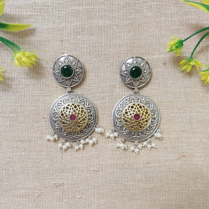 green gold earrings
