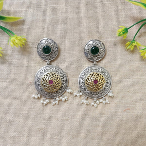 green gold earrings