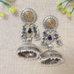 "Arora" Silver Look Alike Dual Tone Earrings