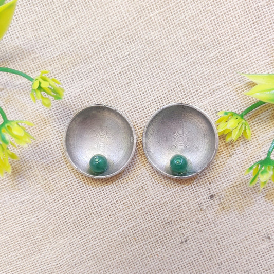 "Circ" Silver Look Alike Stud Earrings