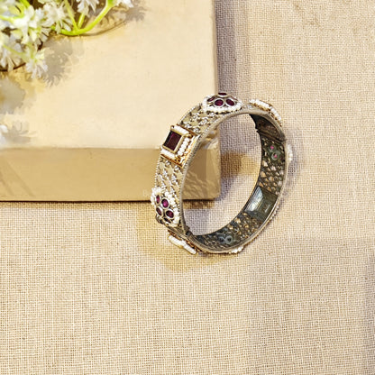 oxidised silver kada