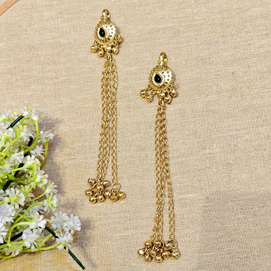 Golden Chain Earuff With Ghungroo