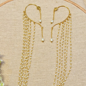 Golden Pearl Ghungroo ear cuff trail