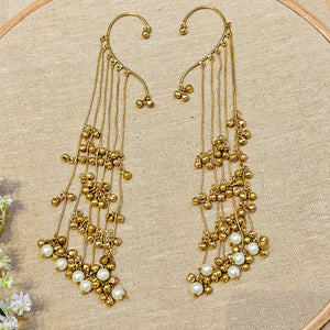 Golden Ear Cuff with Ghungroo Trail