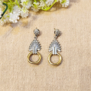 "Ruhani"Silver Look Alike Dual Tone Earring