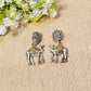 Oxidised elephant earrings