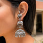 Oxidised jhumka chain earrings 