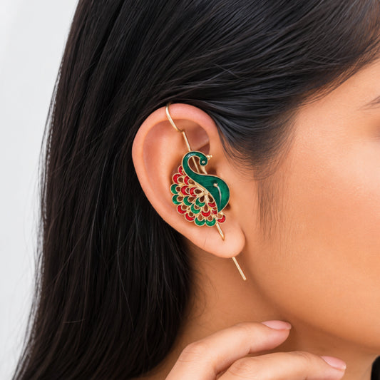 Silver Look Alike Printed Earcuff
