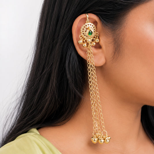 Silver Look Alike Golden Earcuff