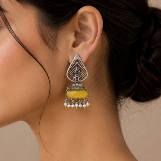 "Leaf" Silver Look Alike Earring