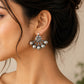 "Bids"Silver Look Alike Oxidized Earrings