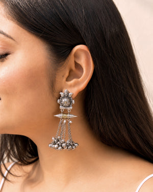 "Heer"Silver Look Alike Dual Tone Earring