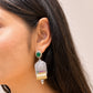 "Vasudha"Silver Look Alike Stone Earring