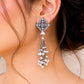 Kita Oxidized Diamond Chain Drop Earrings for Women