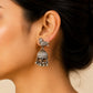 Tiny Titli Silver Look Alike Oxidised Jhumka Earrings for Garba