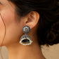 "Noor"Silver Look Alike Oxidized Earring