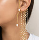 "Oak" Silver Look Alike Golden Pearl Earcuffs