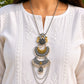 Poppy Dual Tone Fusion Traditional Necklace Set
