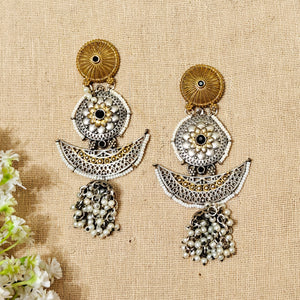 "Luxe" Look Alike Dual Tone Stone Earring
