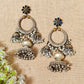 "Chic"Silver Look Alike Dual Tone Stone Earring
