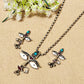 "Feather"Silver Look Alike Oxidized Necklace