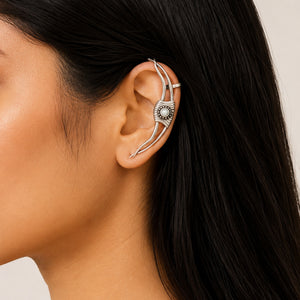 "Leaf"Silver Look Alike Oxidized Earcuff