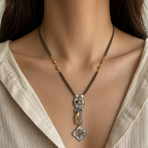 "Lily"Silver Look Alike Dual Tone Neckalce