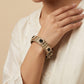 Cello Silver Look Alike Oxidised Kadas for Women - Traditional Kada Bracelet with Pink Stones