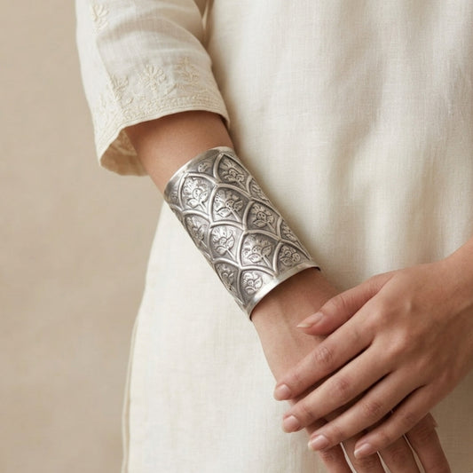 "Naughty" Silver Look Alike Navratri Special Handcuff