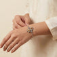 "Arunita" silver look a like Dual Tone flower shape kada Bracelet