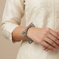 "Sqaury" Silver Look Alike Kundan Kada