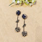 "Opal"Silver Look Alike Stone Earring