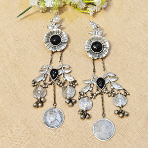 "Tara"Silver Look Alike Stone Earrings