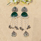 "Serene"Silver Look Alike Stone Earring