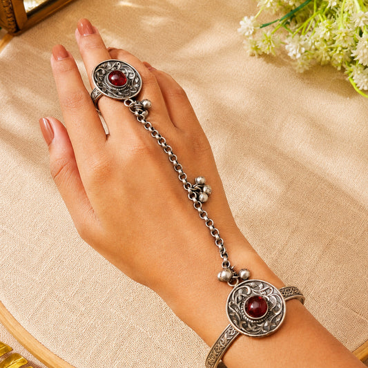 "Rangrez"Silver Look Alike Oxidized Bracelets