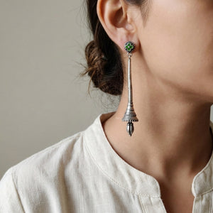 "Hasti"Silver Look Alike Oxidized Earring