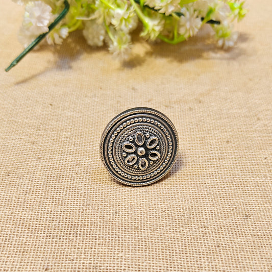 "Sunset"Silver Look Alike Oxidized Ring