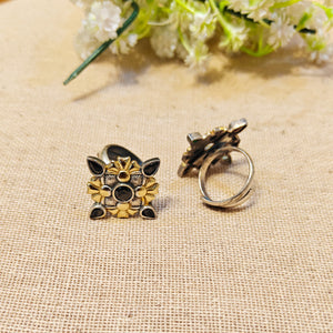 "Dazzle"Silver Look Alike Oxidized Ring