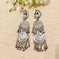 "Aster"Silver Look Alike Oxidized Earring