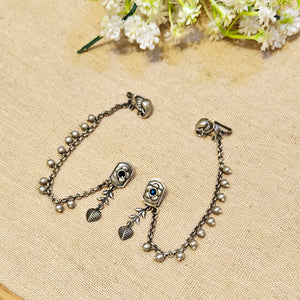 "Aster"Silver Look Alike Oxidized Earcuff