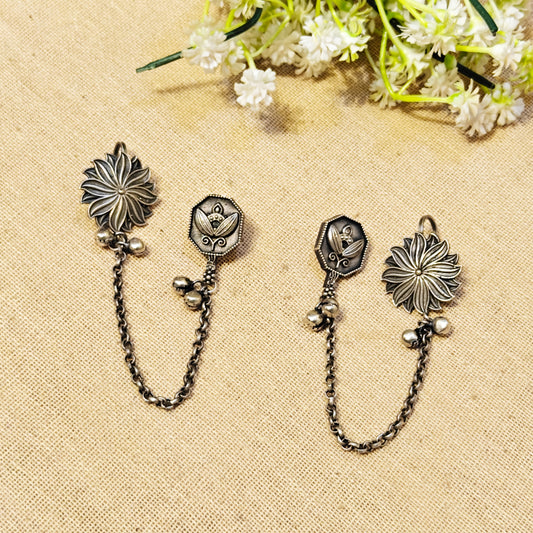 "Virelle"Silver Look Alike Oxidized Earcuff