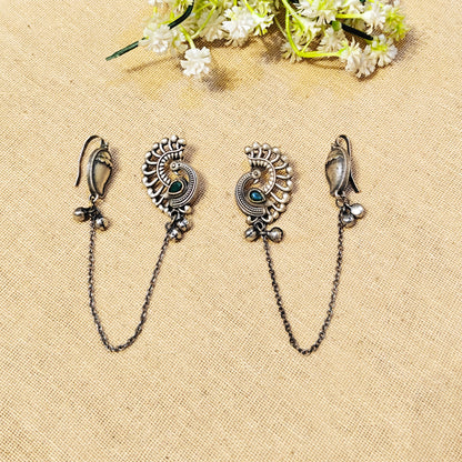 "Velora"Silver Look Alike Oxidized Earcuff