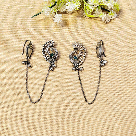 "Velora"Silver Look Alike Oxidized Earcuff