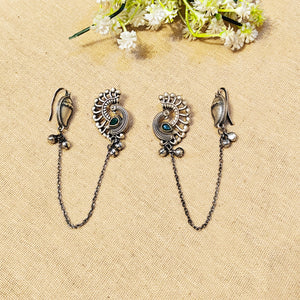 "Velora"Silver Look Alike Oxidized Earcuff