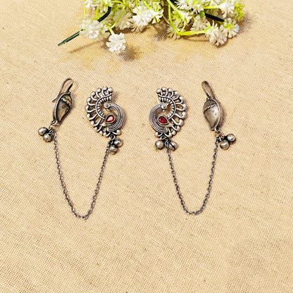 "Velora"Silver Look Alike Oxidized Earcuff