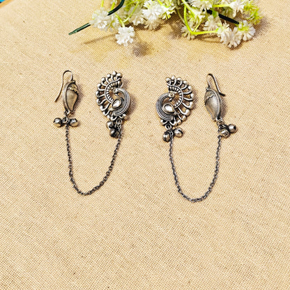 "Velora"Silver Look Alike Oxidized Earcuff