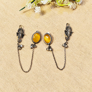 "Amoura"Silver Look Alike Stone Earcuffs