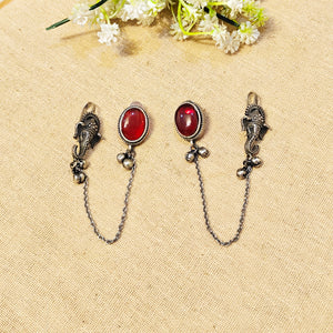 "Amoura"Silver Look Alike Stone Earcuffs